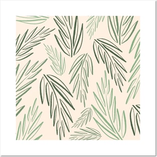 green leaves pattern Posters and Art